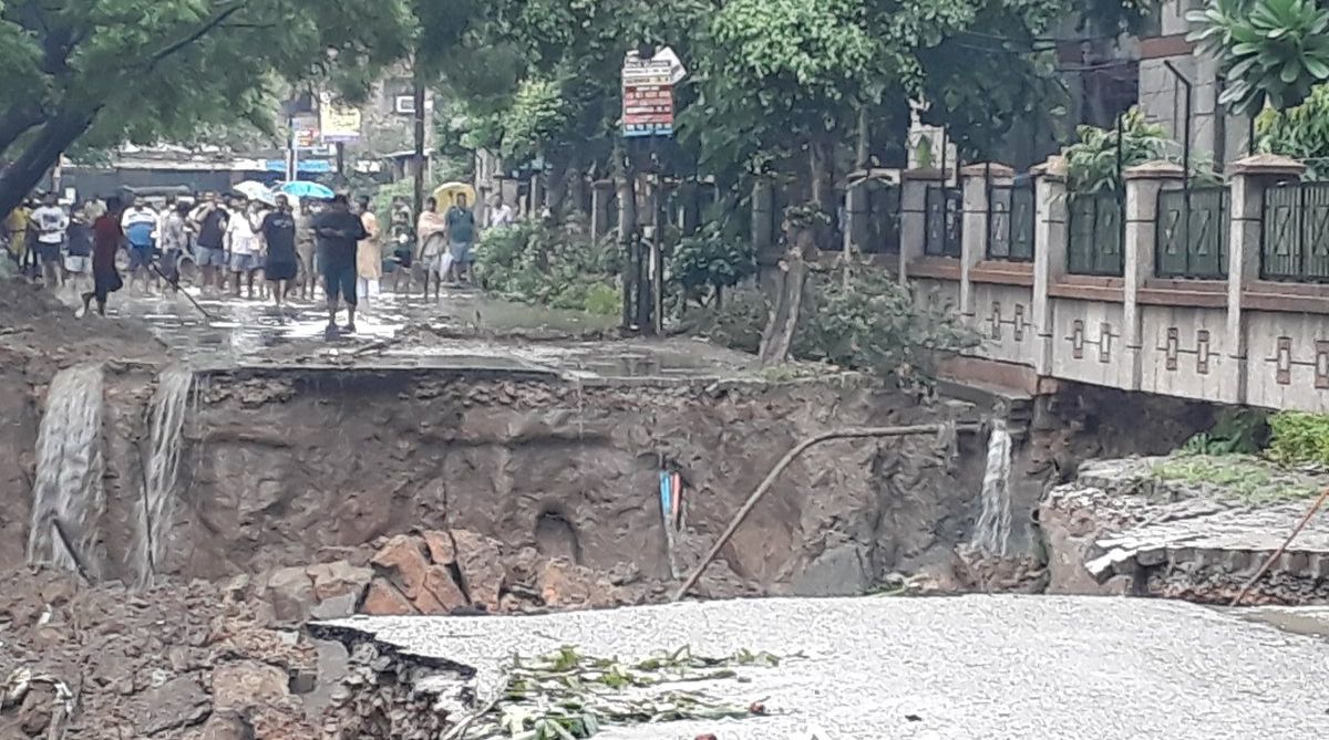 Rains lash parts of Delhi-NCR; road caves in Ghaziabad