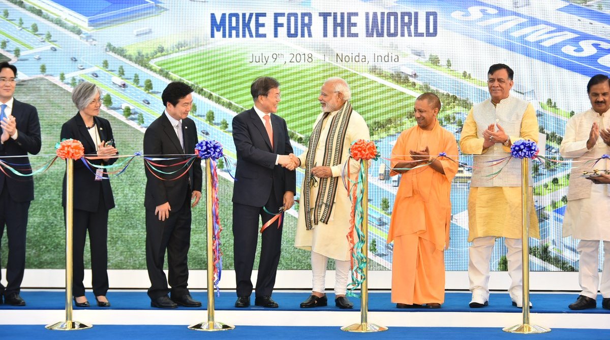 PM Modi, President Moon inaugurate world’s largest mobile manufacturing plant in Noida