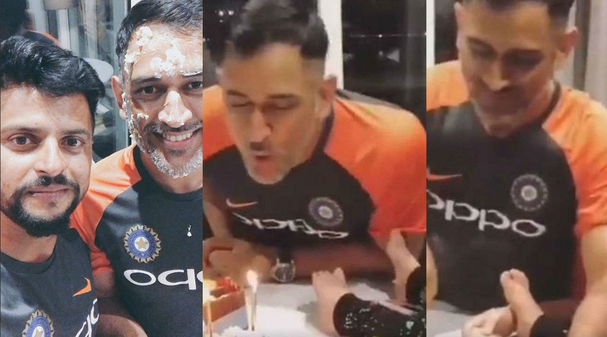 Watch: MS Dhoni celebrates his birthday with Ziva, Sakshi and Team India players