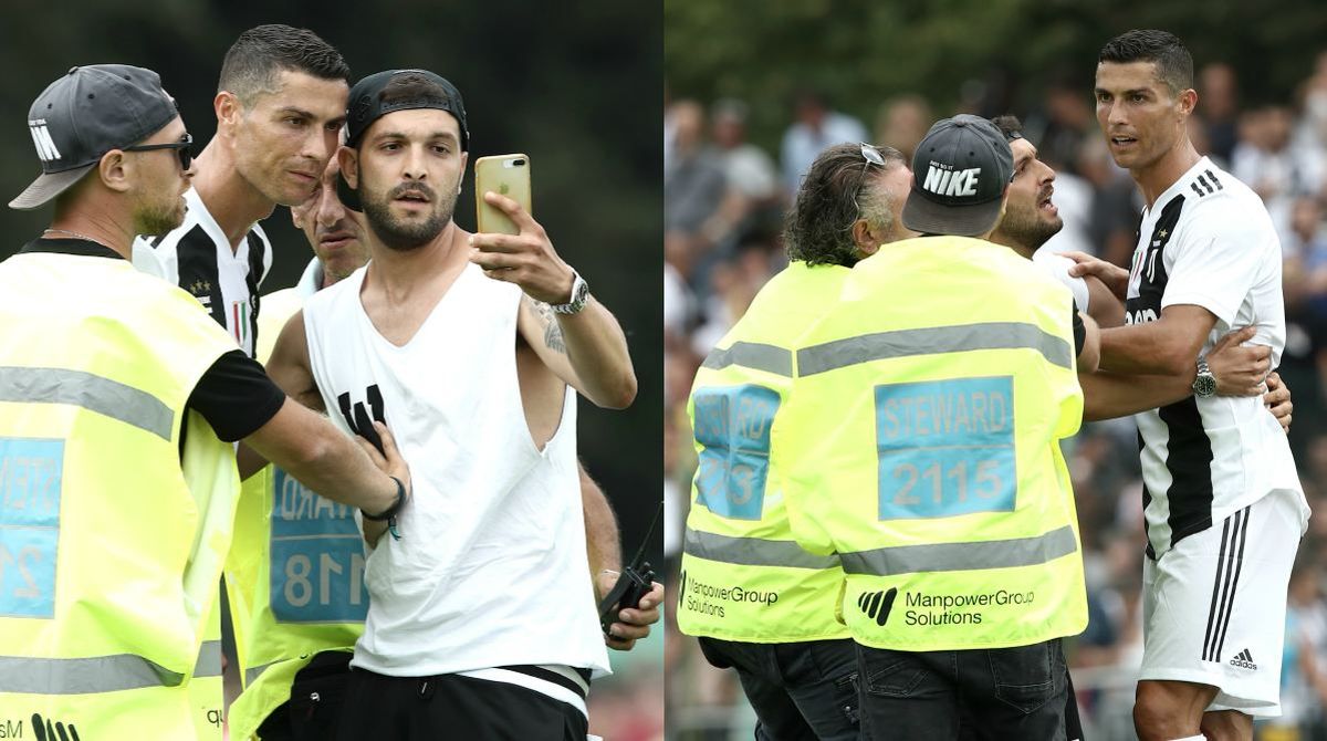 Watch: CR7’s debut match abandoned as Juventus fans invade the ground