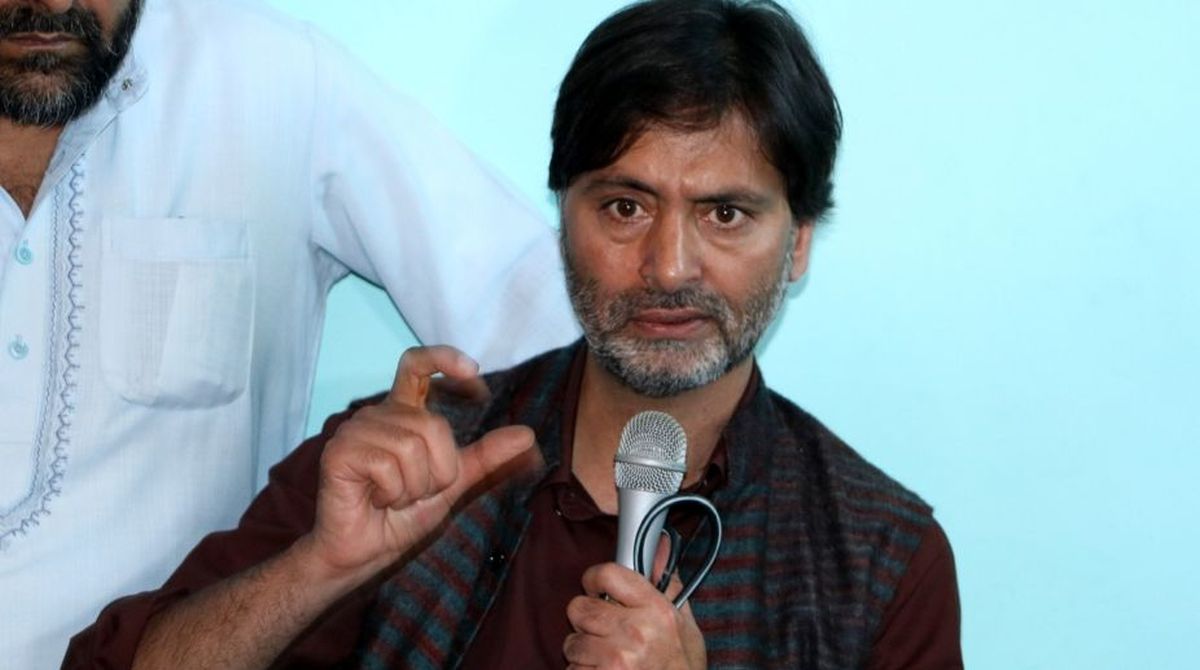 JKLF Chief Yasin Malik leads protest in support of Article 35A
