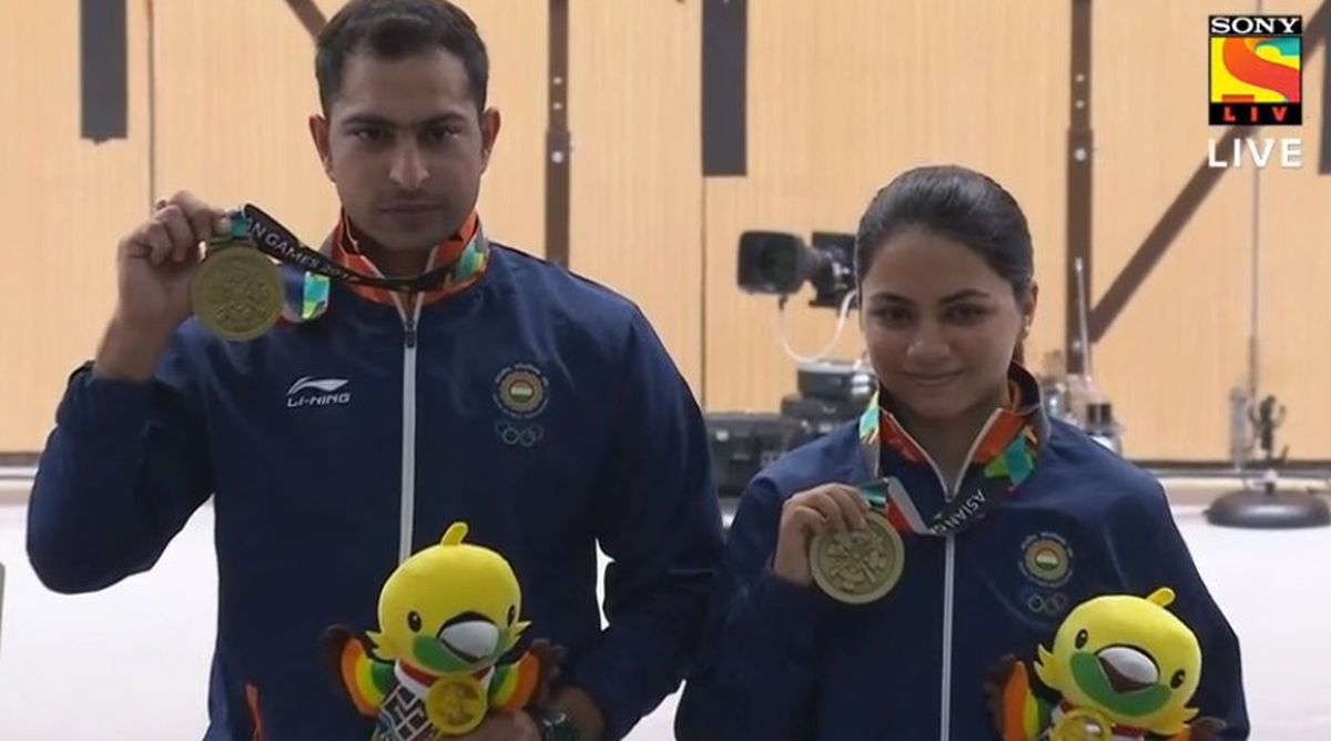 India win mixed air rifle bronze, open Asiad account