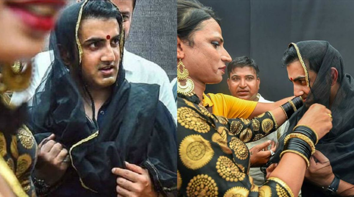 Gautam Gambhir wears saree, bindi to support transgenders at Hijra Habba