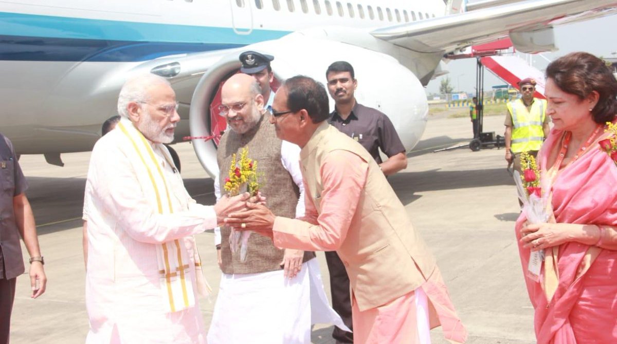 PM Modi arrives in Bhopal to address Karyakarta Mahakumbh