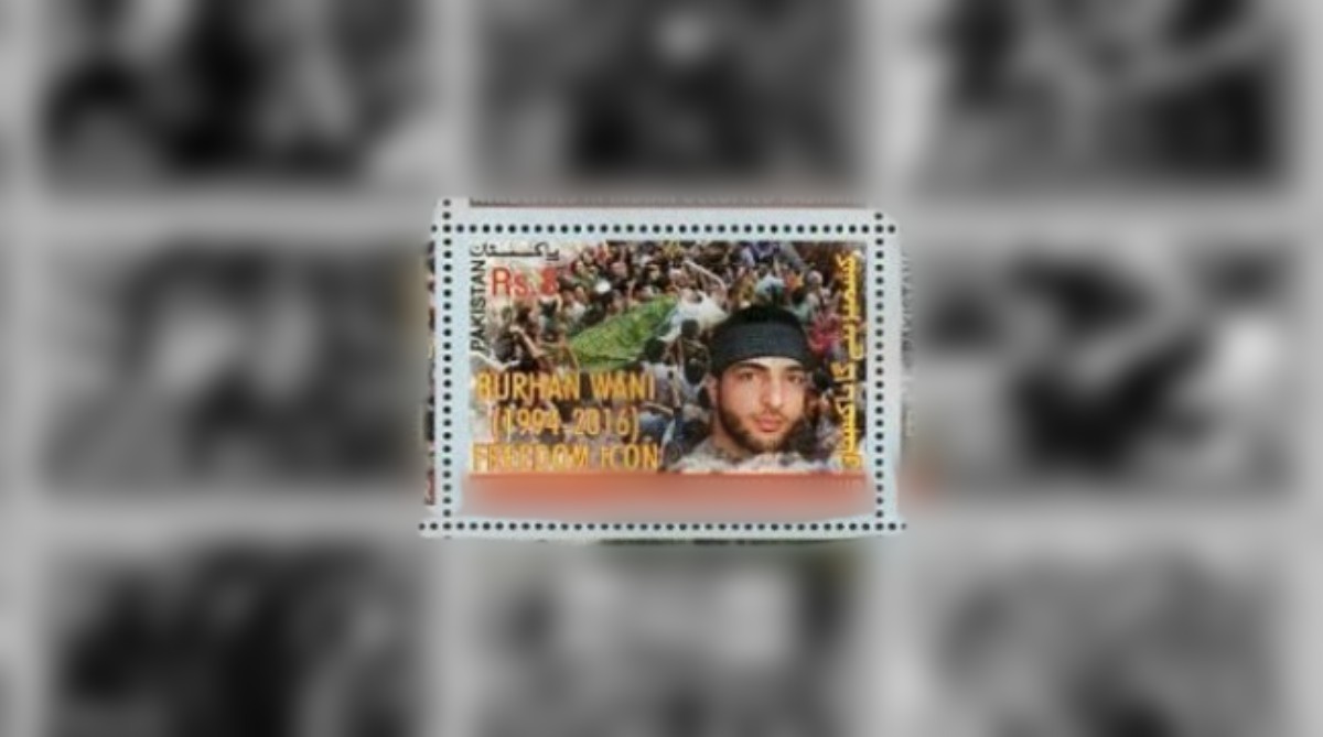 Pakistan, Terrorist, Burhan Wani, Freedom fighter, postage stamp