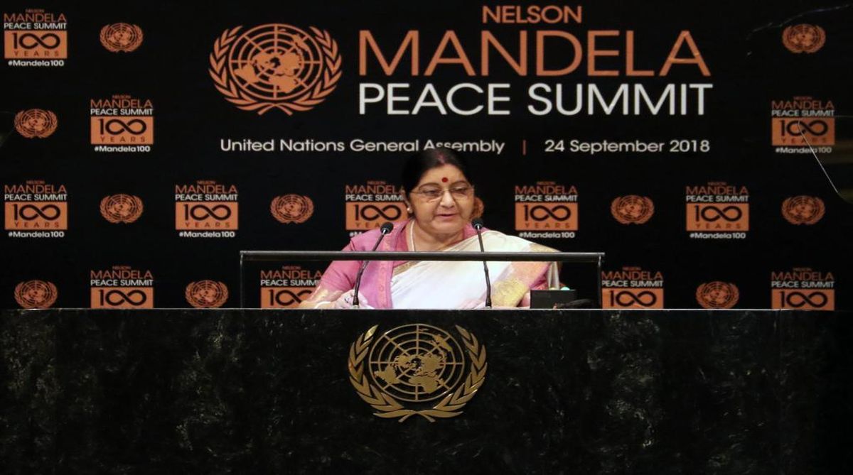 Proud to call Nelson Mandela a Bharat Ratna, Sushma Swaraj at UNGA 2018