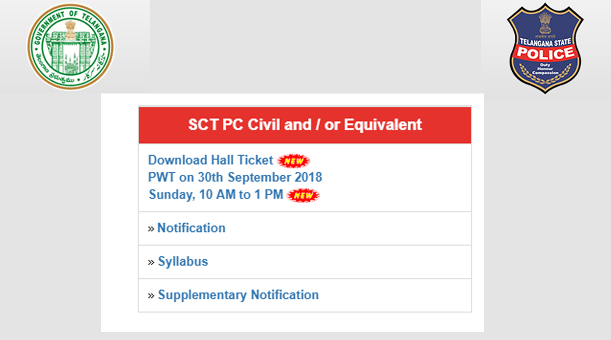 TSLPRB: Download Telangana Police Constable admit card/hall ticket 2018 online at tslprb.in