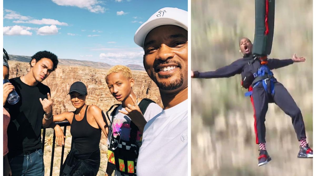 Will Smith bungee jumps into Grand Canyon to celebrate 50th birthday