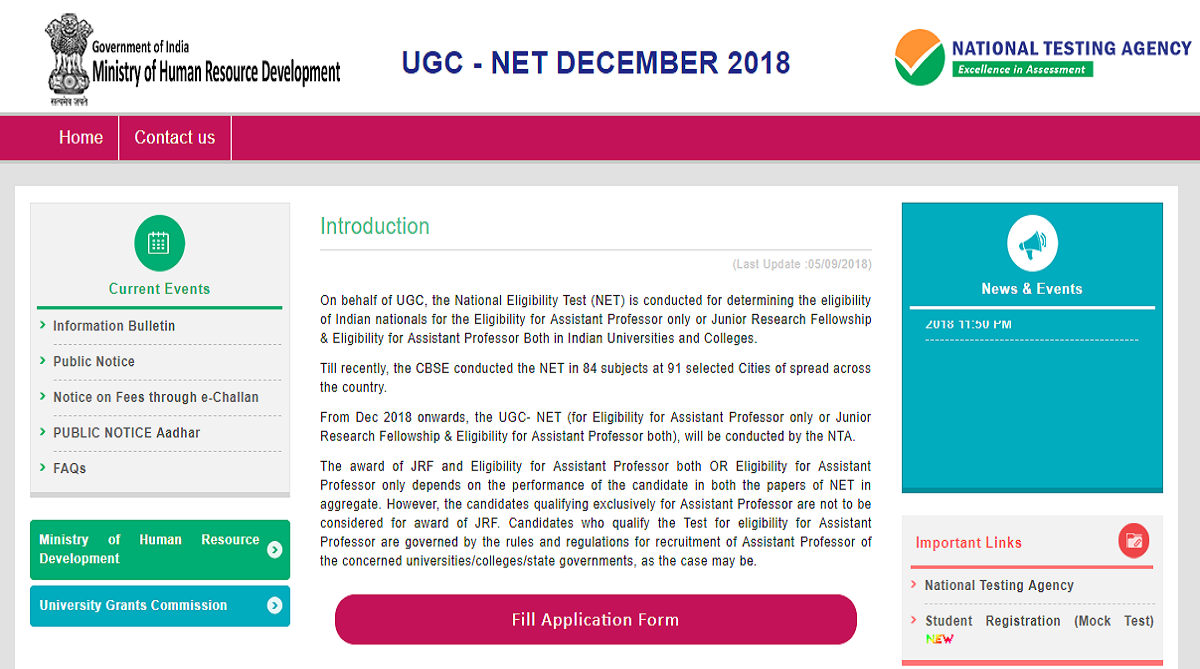 UGC NET registration process to end on 30 September | Apply at ntanet.nic.in