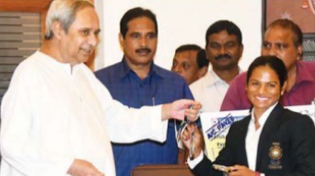 Naveen Patnaik felicitates Duttee Chand for winning two silver medals in Asian Games
