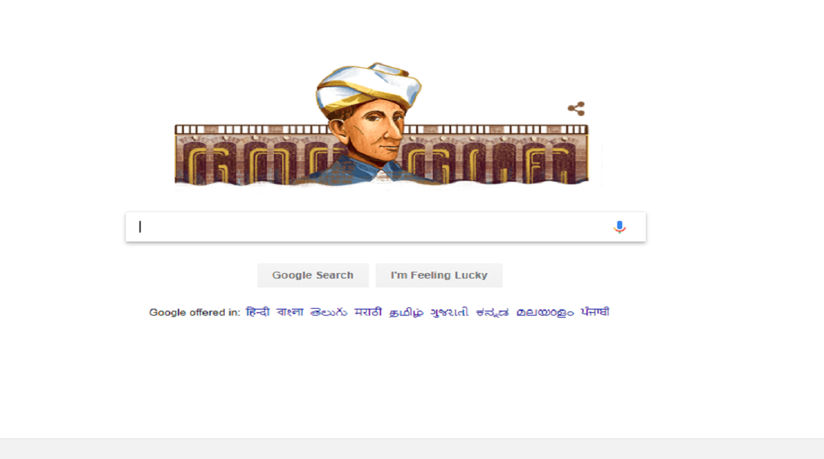 Google remembers M Visvesvaraya with a special doodle on his 158th birth anniversary