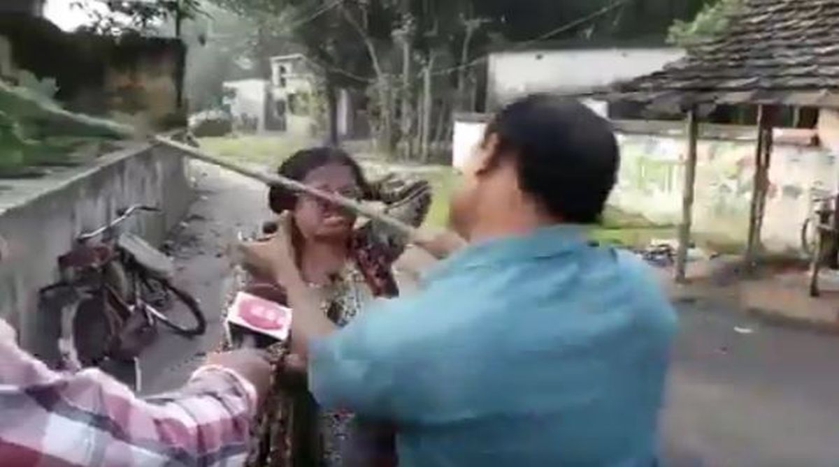 On camera: Woman BJP supporter kicked, beaten with sticks by ‘TMC leaders’ twice