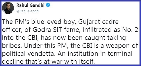 Rahul Gandhi, Congress President, Prime Minister, Narendra Modi, CBI special director