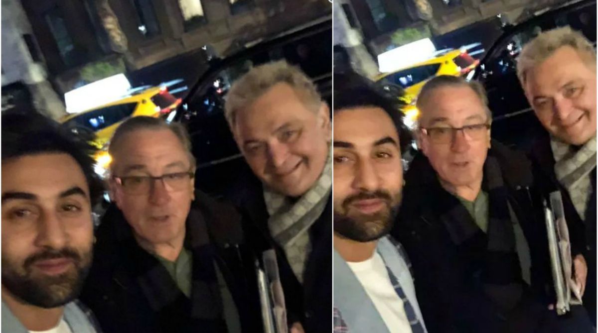 Starstruck moment! Ranbir Kapoor and Rishi Kapoor pose for a happy photo with Robert De Niro