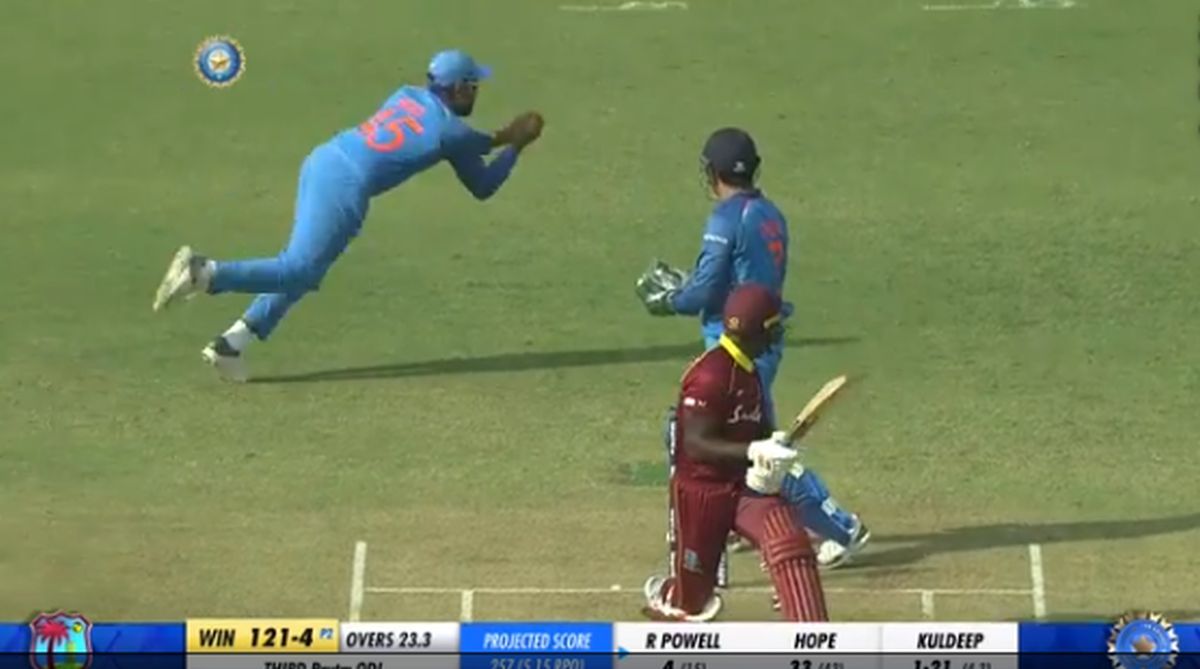Watch: Rohit Sharma takes a blinder to dismiss Rovman Powell