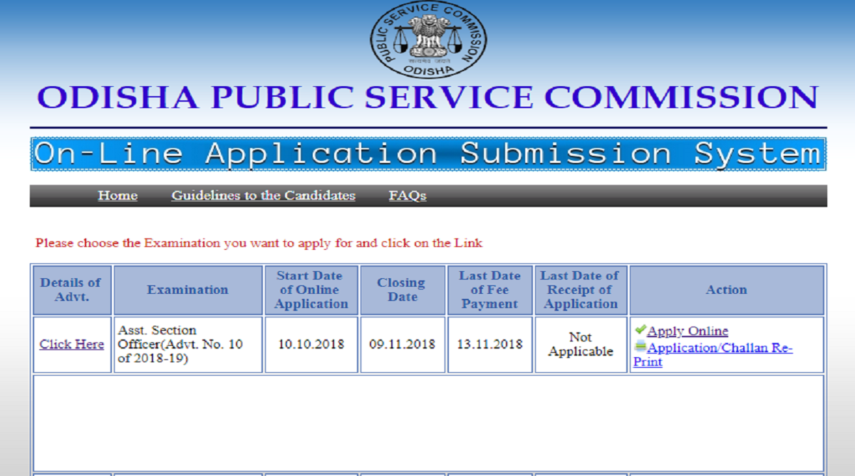 Odisha Public Service Commission is hiring for Asssistant Section Officer posts | Apply now at opsconline.gov.in