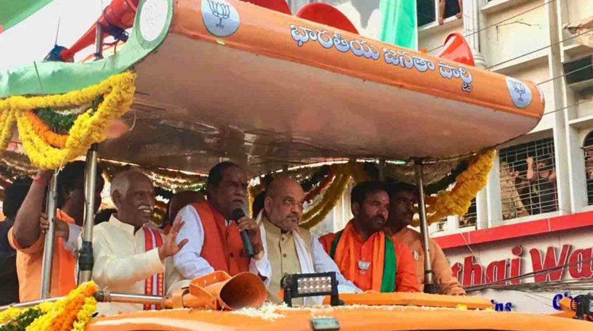 Telangana Elections 2018: Amit Shah holds road show in Hyderabad