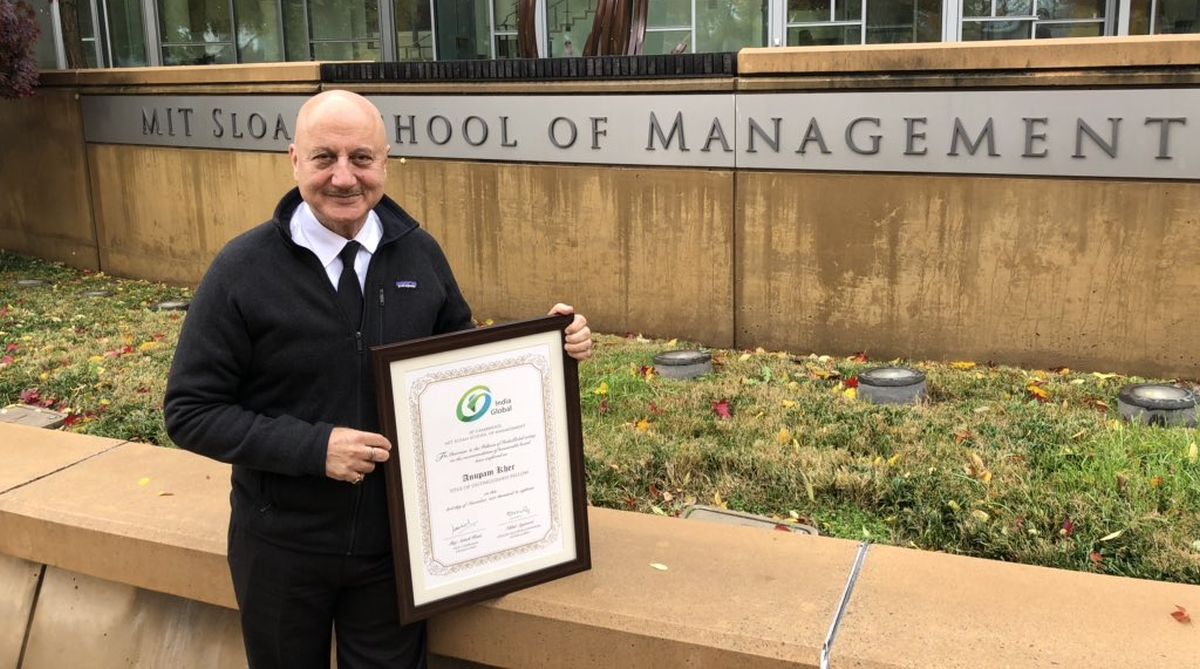 Anupam Kher conferred title by Boston business school