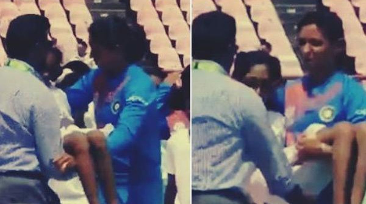 Watch: Harmanpreet Kaur carries ill mascot off the field, wins hearts