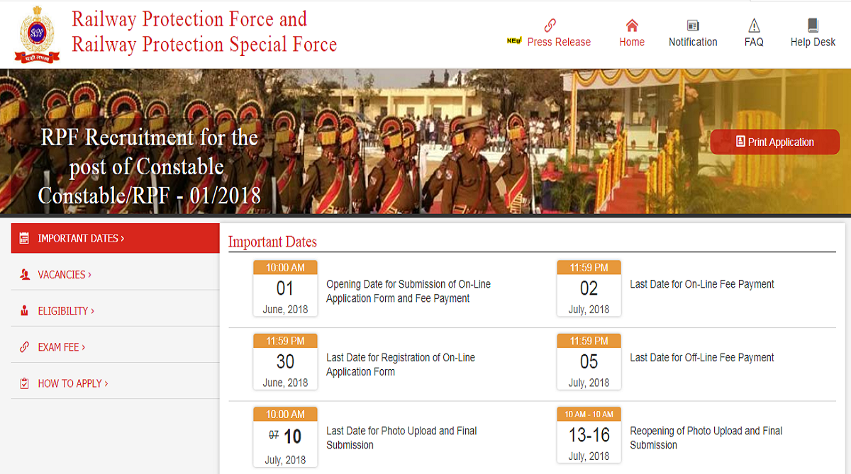 RPF recruitment 2018: CBT date announced for Constable, SI recruitment | Check all details here