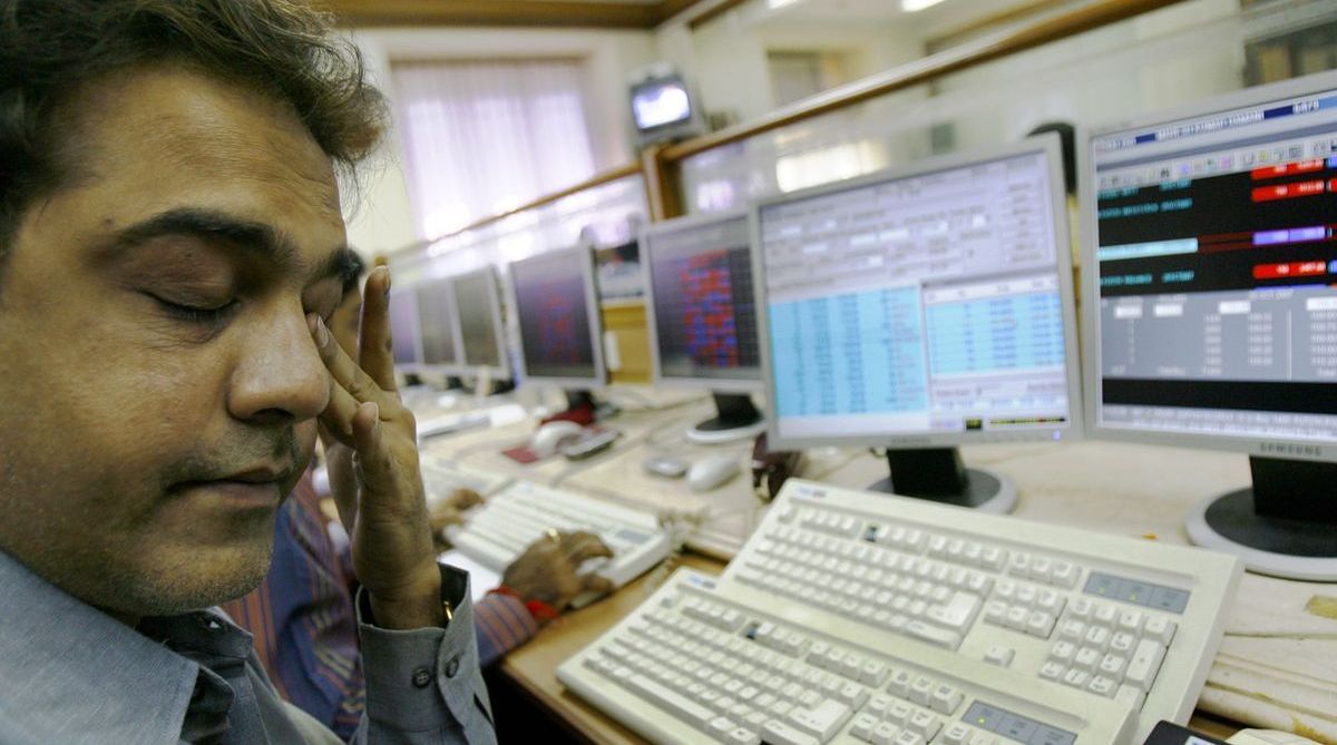 Sensex plunges 500 points as votes are counted in 5 states, Nifty below 10,400; Rupee falls