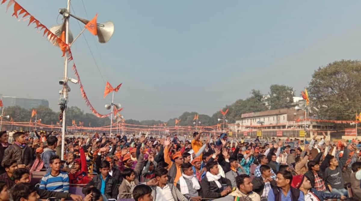 Lakhs attend mega rally at Delhi’s Ramlila Maidan to press for Ram temple in Ayodhya