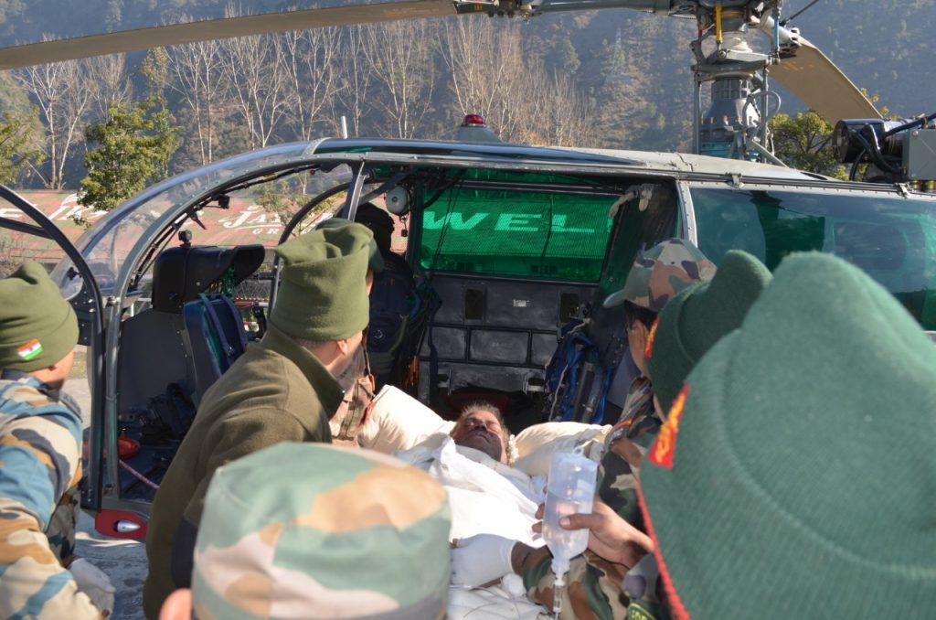 IAF Casevac at Chanderkot, ITBP soldiers, Indian Air Force, Indo-Tibetan Border Police, Jammu and Kashmir, Ramban district, Badgam, Western Air Command, Cheetah helicopters, Udhampur-based Hovering Hawks, Hovering Hawks