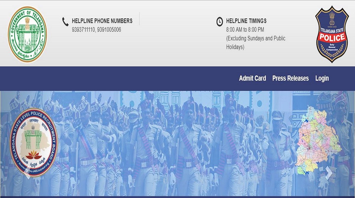 TSLPRB admit cards for SI, Constable posts released | Download now at www.tslprb.in
