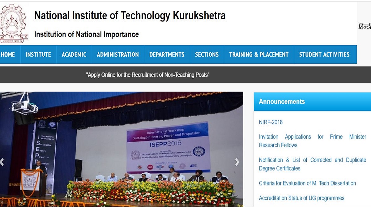 NIT Kurukshetra recruitment 2018: Applications invited for non teaching posts, apply now at www.nitkkr.ac.in