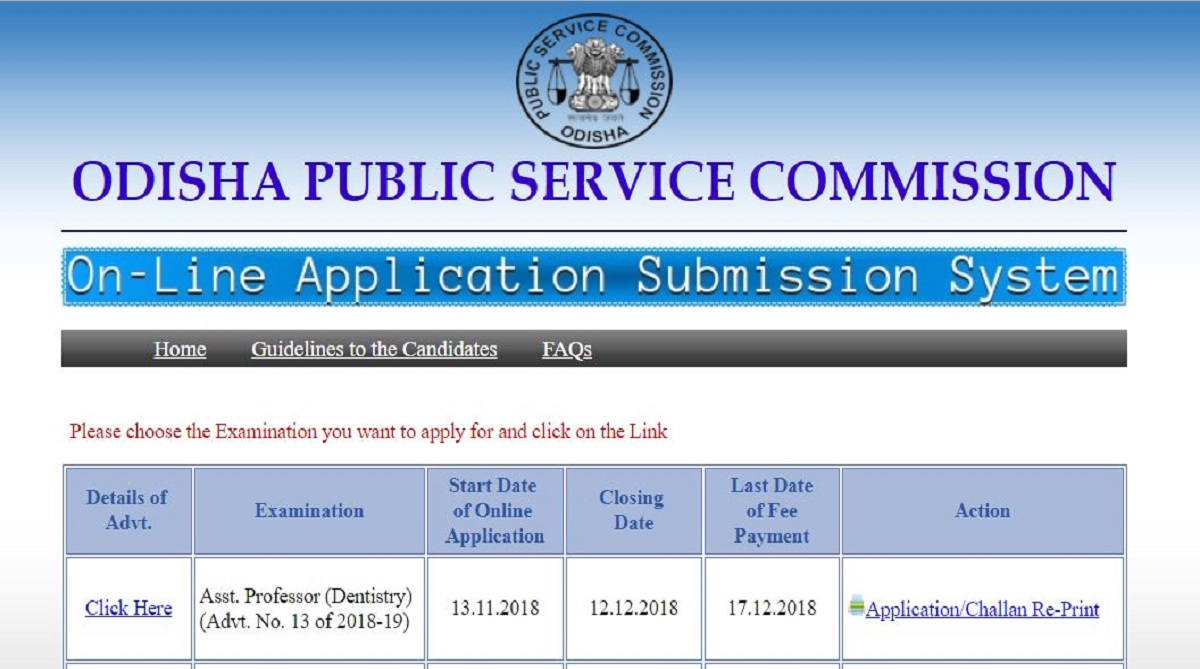 OPSC recruitment 2018, Odisha Public Service Commission