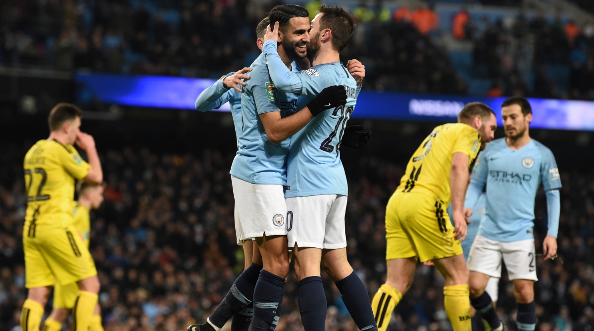 Man City hit thrash Burton Albion 9-0 to cruise towards League Cup final