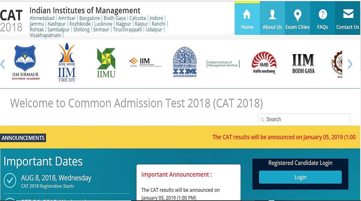 CAT 2018 results to be declared at 1 pm today at iimcat.ac.in, check all important information here