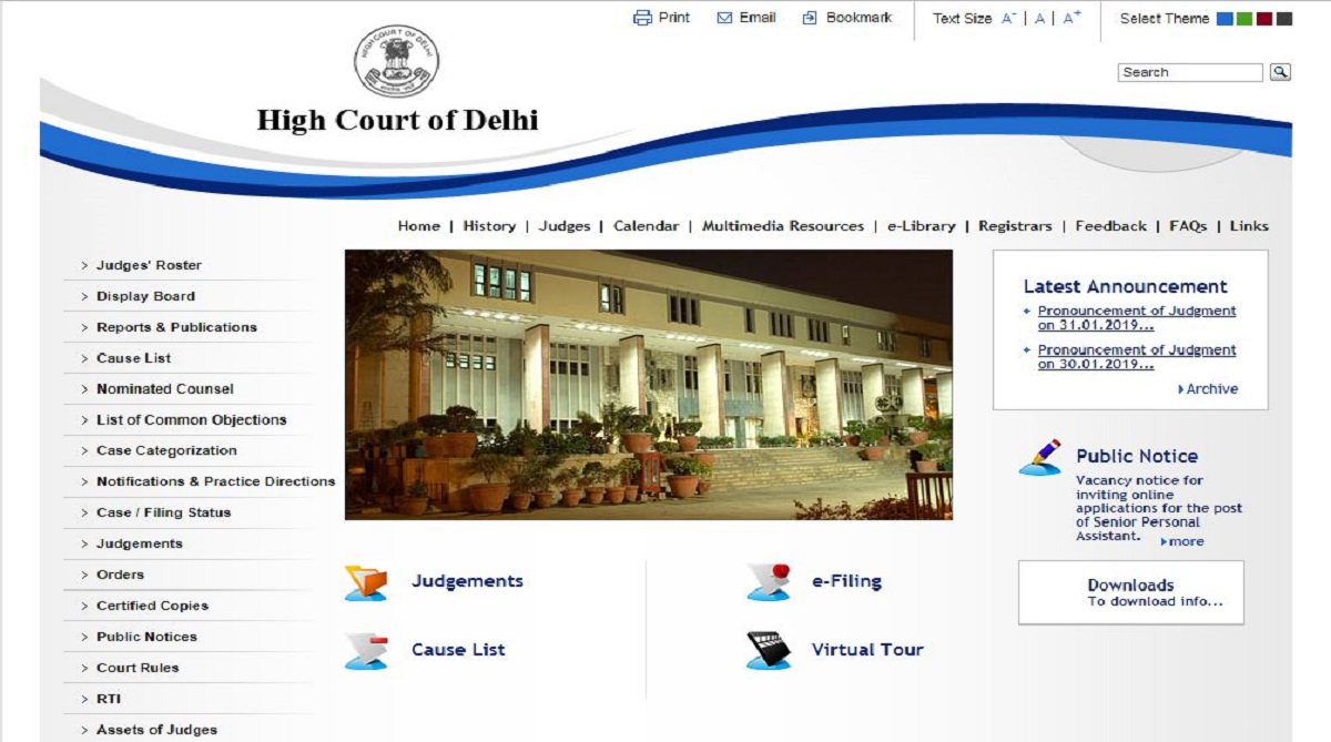 Delhi High Court recruitment 2019: Applications invited for Senior Personal Assistants posts, apply from February 15 at delhihighcourt.nic.in