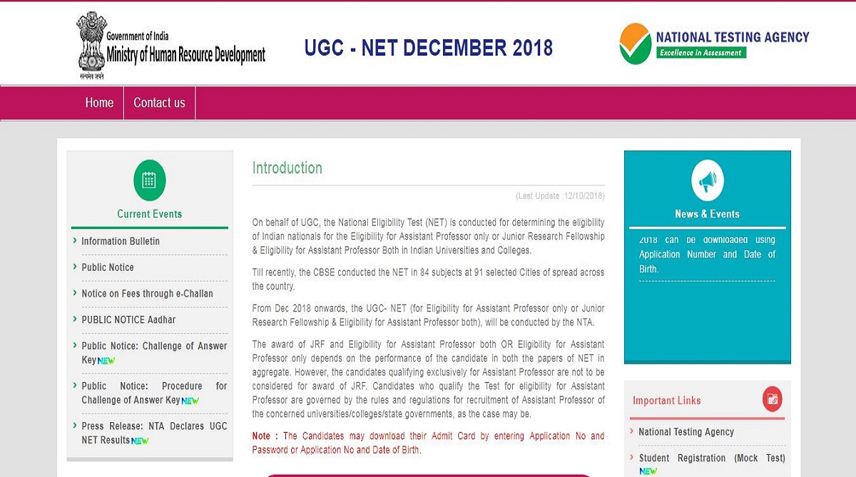 NTA declares UGC NET December 2018 at ntanet.nic.in | Check direct link here