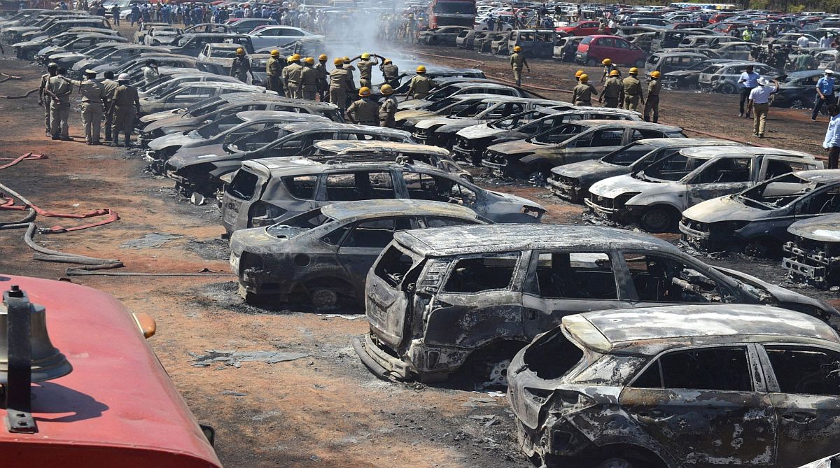 300 vehicles gutted in massive fire at parking lot near Aero India show in Bengaluru