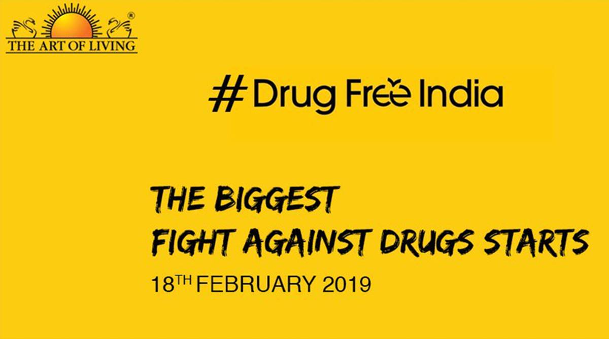 Drug Free India, Drug Free India campaign, Art of Living, Sri Sri Ravi Shankar, Sanjay Dutt, Drugs, Drug abuse, Drug addiction