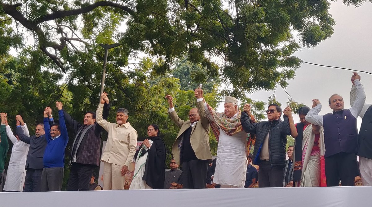 At Jantar Mantar, Opposition parties give call for ouster of Modi govt to ‘save democracy’