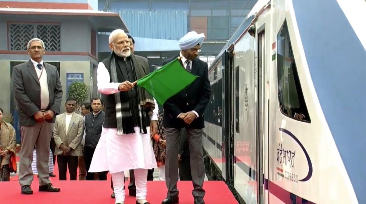 PM Modi flags off Vande Bharat Express, India’s fastest train
