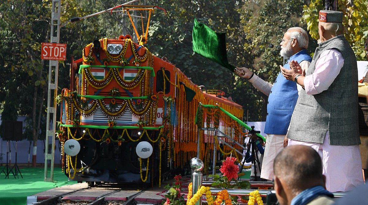 PM Modi flags off world’s first diesel to electric converted locomotive in Varanasi