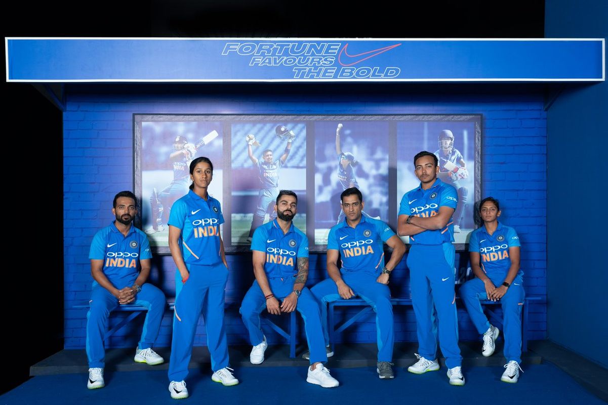 Kohli, Harmanpreet, Dhoni, Rodrigues, Rahane, Prithvi Shaw unveil BCCI’s new jersey