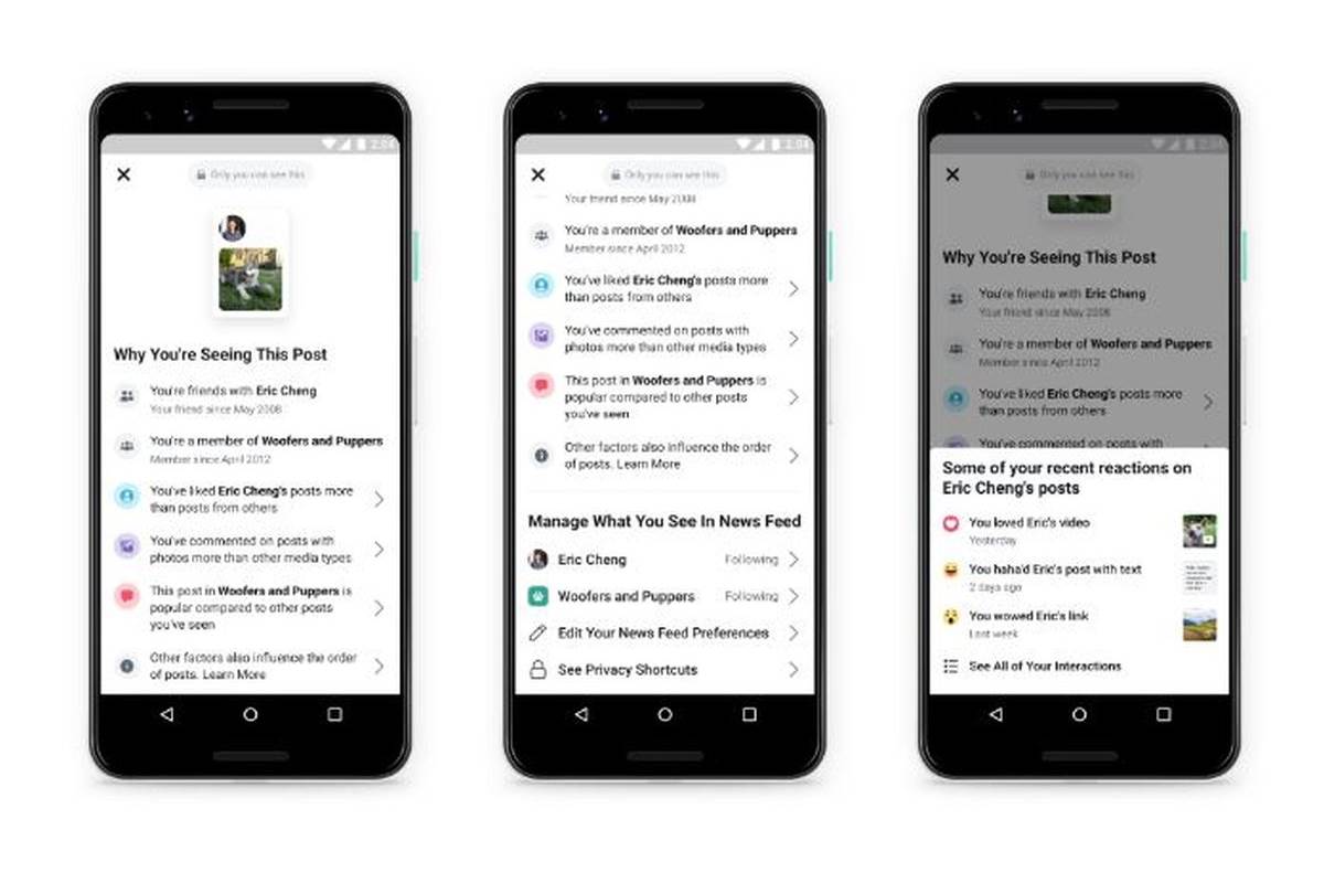 ‘Why am I seeing this post?’ Facebook will ask for you and give answer