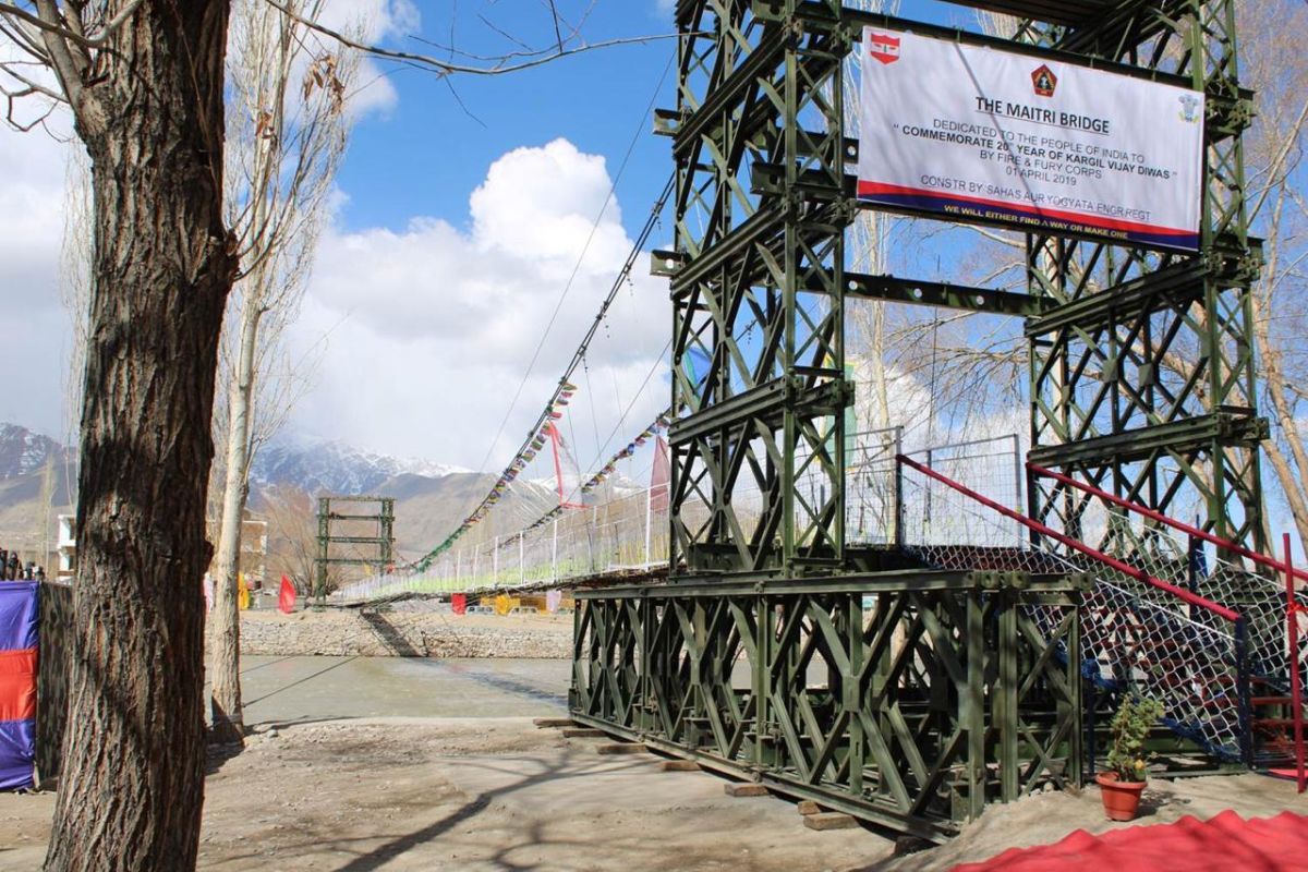 Army constructs Maitri Bridge on Indus river to link villages in Leh