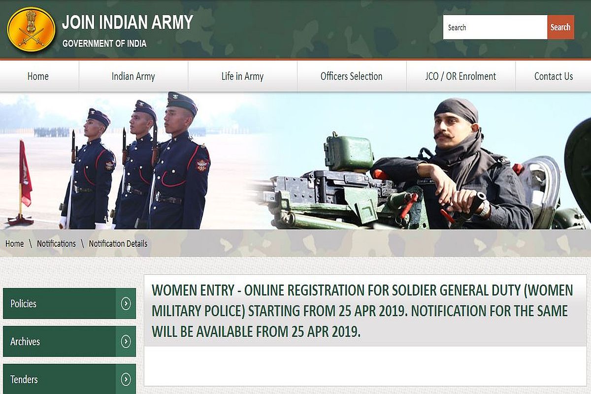 In a first, Indian Army to start online registration of women for recruitment as jawans from today