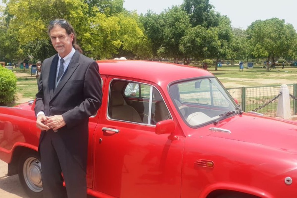 People are in love with this red Ambassador of German ambassador to India