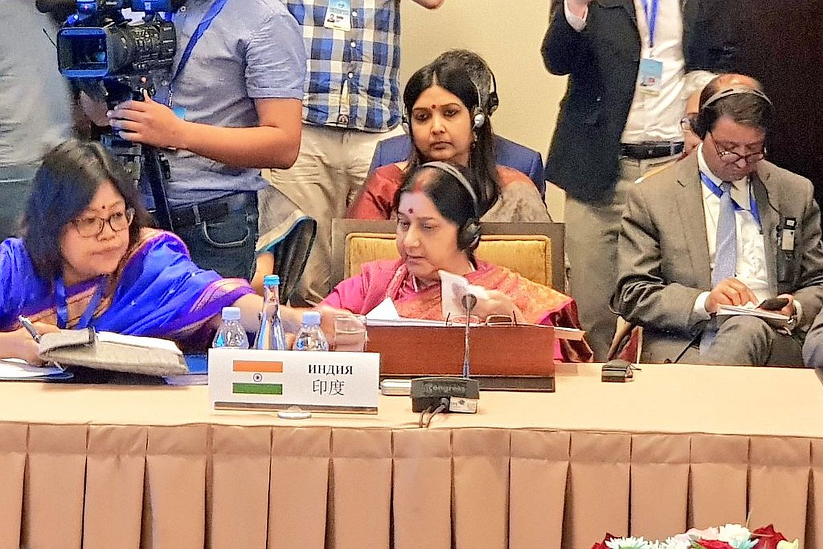 Pulwama, Lanka attacks strengthened our resolve to combat terror: Sushma Swaraj at SCO meet