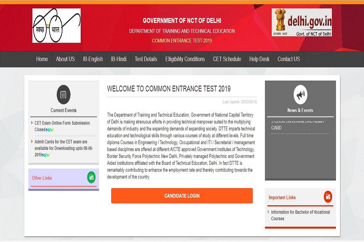 Delhi CET admit cards 2019 released at cetdelhi.nic.in | Direct link to download here