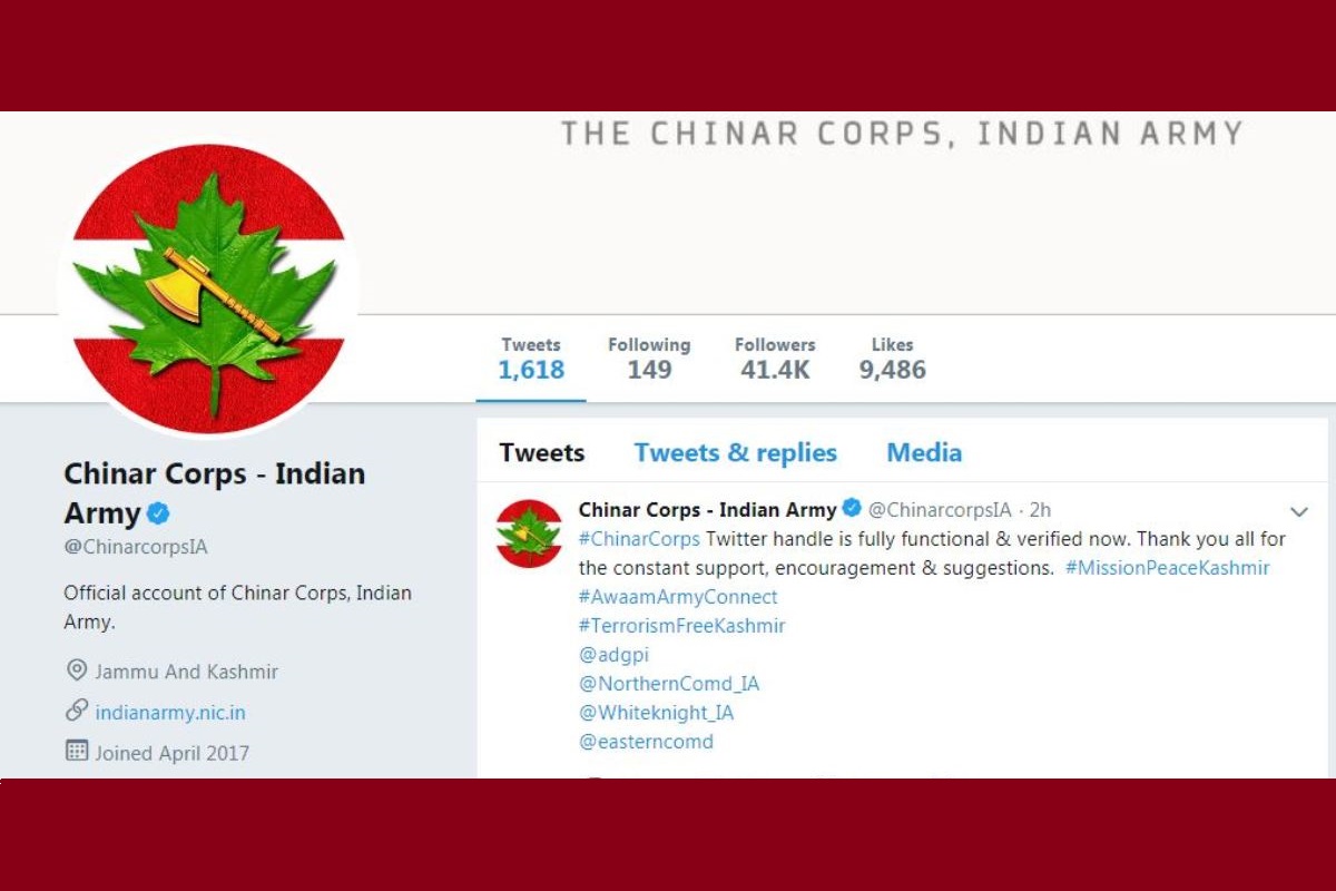 Chinar Corps Twitter handle gets verified blue tick  