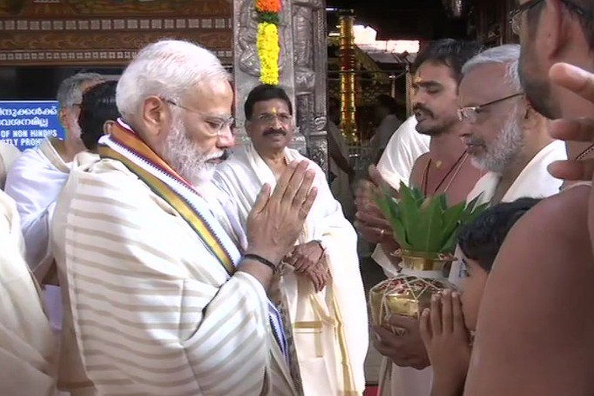 Ahead of first international visit, PM Modi offers prayers at Kerala’s Guruvayoor temple