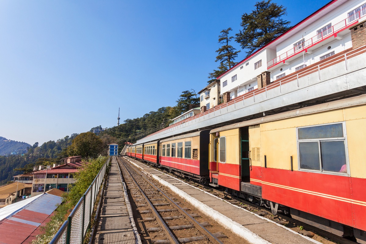Seven-coach glass-enclosed vistadome train on Kalka-Shimla route