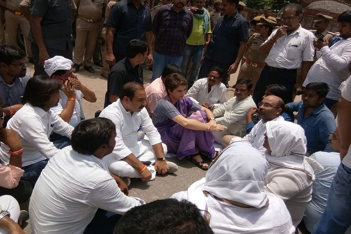 Priyanka Gandhi detained on way to meet victims of Sonbhadra firing that left 10 dead in UP